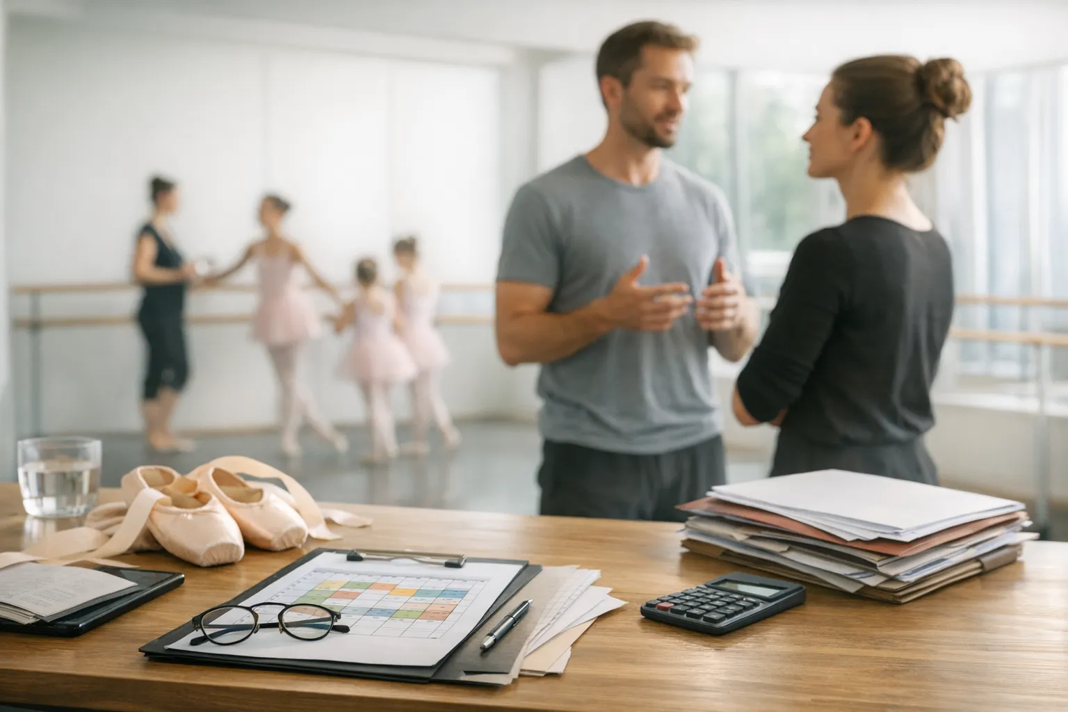 Gestão de professores escola de ballet: como dividir horários, turmas e comissões sem conflito