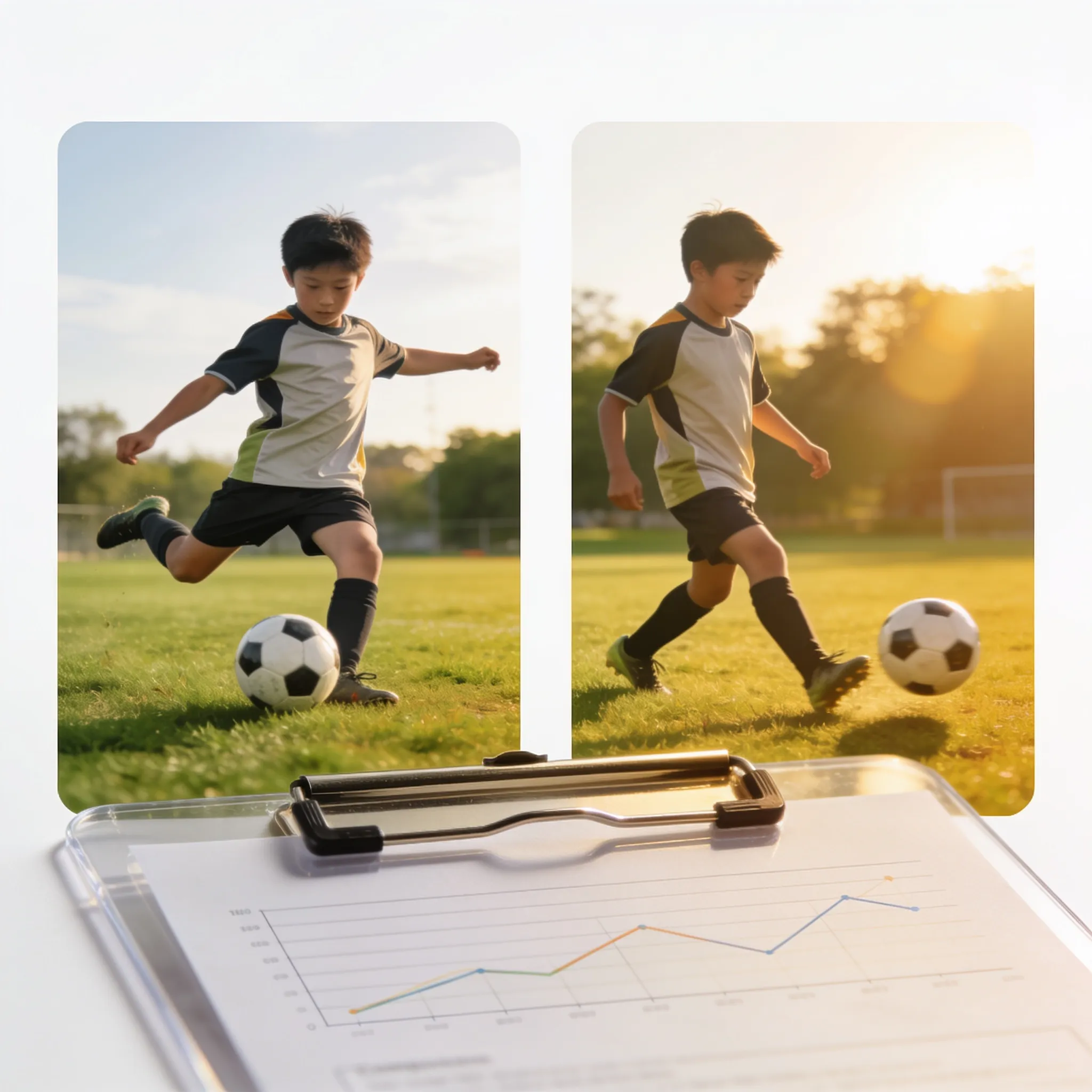 Comparativo Antes e Depois: Como Usar Fichas para Mostrar a Evolução Aluno Futebol e Reter Mais Alunos na Sua Escolinha