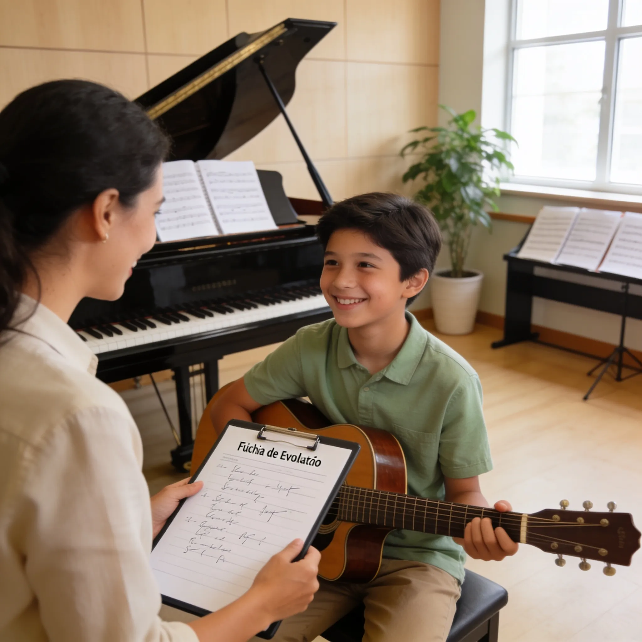 Ficha de evolução do aluno: por que documentar o progresso em música transforma sua escola